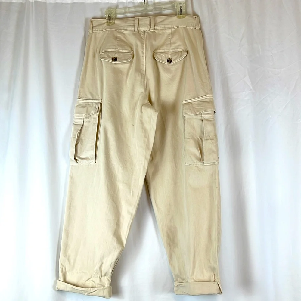 SOLD Banana Republic Twill Cargo Pant Transition Cream size 8 NWT - Picture 4 of 11